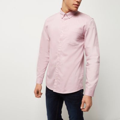 Dusty pink casual Oxford shirt